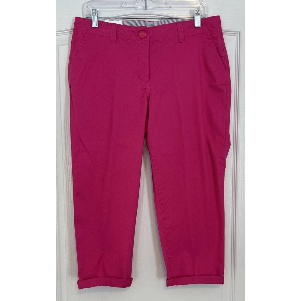 Crown & Ivy Pink Cropped Pants Womens 10P Petite New With Tags Solid Tapered
